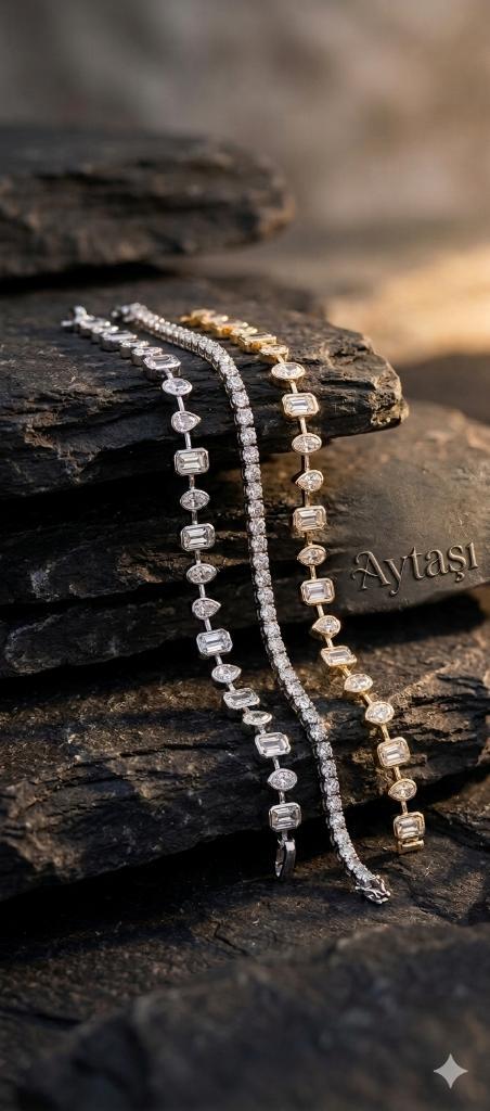 925 Ayar Tasarım İkonları Gümüş Kelepçe Bileklik Seti
